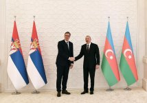 Azərbaycan və Serbiya prezidentlərinin təkbətək görüşü olub (FOTO)