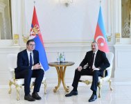 Azərbaycan və Serbiya prezidentlərinin təkbətək görüşü olub (FOTO)