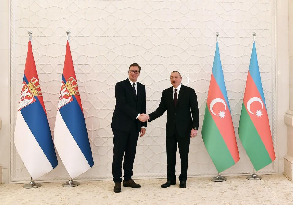 Azərbaycan və Serbiya prezidentlərinin təkbətək görüşü olub (FOTO)