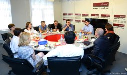 TREND İnformasiya Agentliyində Gürcüstan KİV nümayəndələri ilə görüş keçirilib (FOTO)