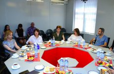 TREND İnformasiya Agentliyində Gürcüstan KİV nümayəndələri ilə görüş keçirilib (FOTO)