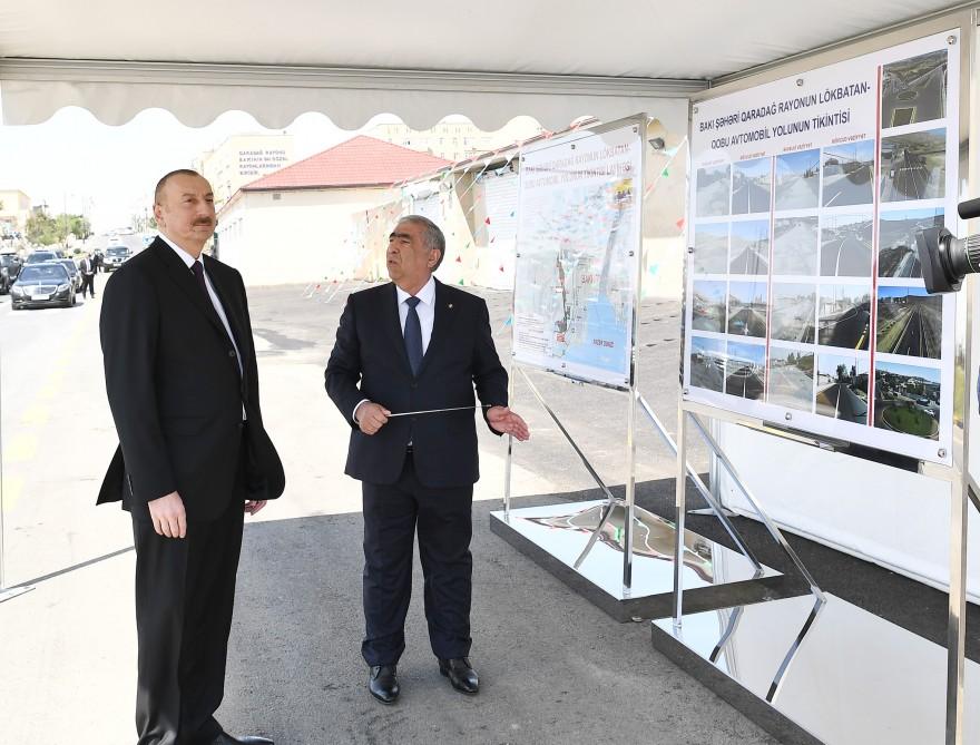 Prezident İlham Əliyev yenidən qurulan Lökbatan-Qobu avtomobil yolunun açılışında iştirak edib (FOTO)