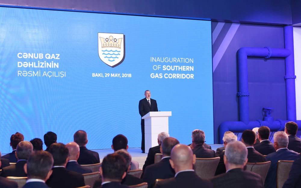 Prezident İlham Əliyev Cənub Qaz Dəhlizinin rəsmi açılış mərasimində iştirak edib (YENİLƏNİB-3) (FOTO)