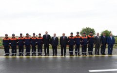 Prezident İlham Əliyev Goranboyda avtomobil yolunun açılışında iştirak edib (FOTO)