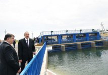 Prezident İlham Əliyev Şəmkir-Samux-Goranboy suvarma kanalının İpək yolu ilə kəsişmə qurğusunun və 4,95 km-lik hissəsinin açılışında iştirak edib (FOTO) (YENİLƏNİB)