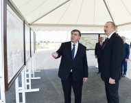Prezident İlham Əliyev Şəmkir-Samux-Goranboy suvarma kanalının İpək yolu ilə kəsişmə qurğusunun və 4,95 km-lik hissəsinin açılışında iştirak edib (FOTO) (YENİLƏNİB)