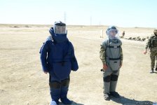 Mühəndis-İstehkam Qoşunları təlim keçirib (FOTO/VİDEO)