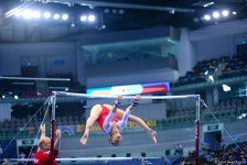 32 ölkədən olan gimnastlar Bakıda Yeniyetmələrin Olimpiya Oyunlarına vəsiqə uğrunda mübarizə aparır (FOTOREPORTAJ)