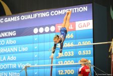 Yeniyetmələrin Olimpiya Oyunlarına idman gimnastikası üzrə təsnifat yarışlarından ən yaddaqalan məqamlar - FOTOSESSİYA