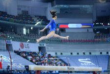 32 ölkədən olan gimnastlar Bakıda Yeniyetmələrin Olimpiya Oyunlarına vəsiqə uğrunda mübarizə aparır (FOTOREPORTAJ)