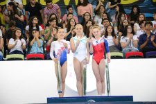 Bakıda Yeniyetmələrin Olimpiya Oyunlarına idman gimnastikası üzrə təsnifat yarışlarının qalibləri mükafatlandırılıb (FOTO)