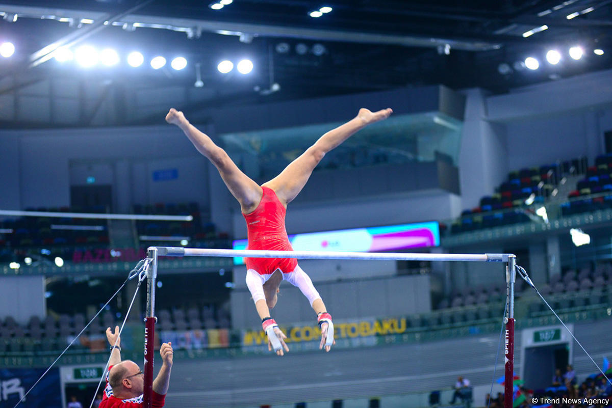 32 ölkədən olan gimnastlar Bakıda Yeniyetmələrin Olimpiya Oyunlarına vəsiqə uğrunda mübarizə aparır (FOTOREPORTAJ)