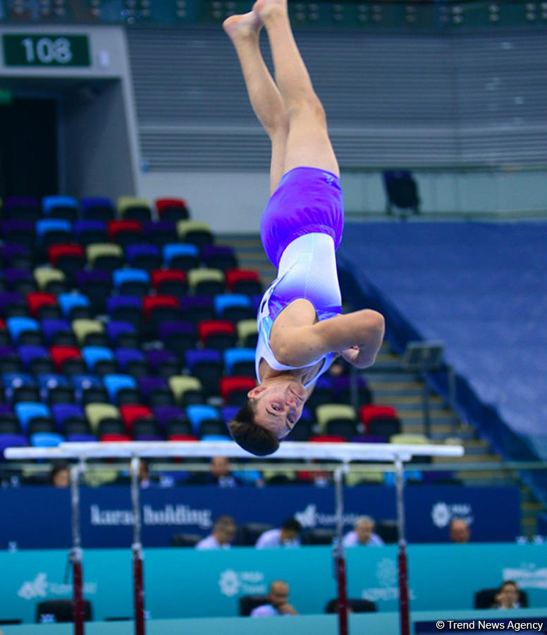 32 ölkədən olan gimnastlar Bakıda Yeniyetmələrin Olimpiya Oyunlarına vəsiqə uğrunda mübarizə aparır (FOTOREPORTAJ)
