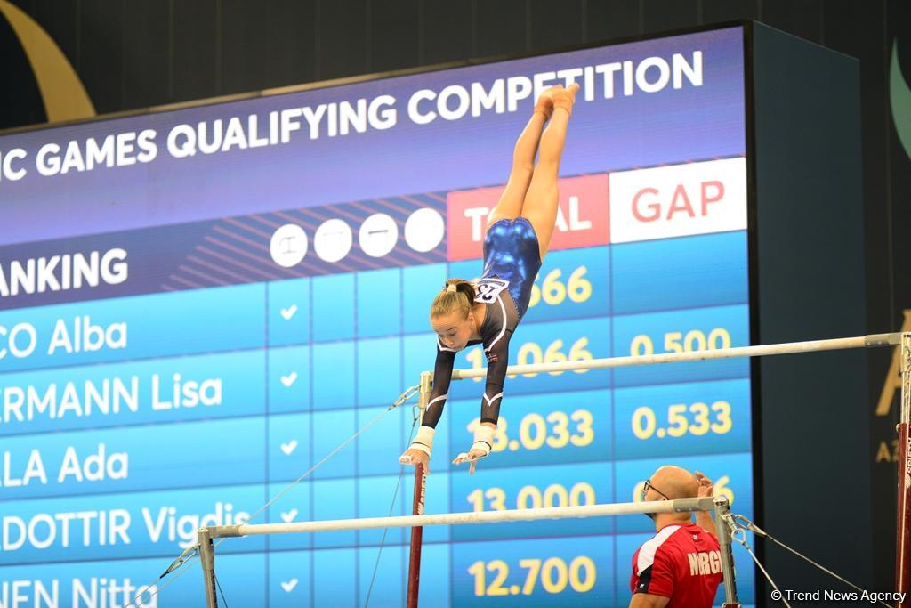 Yeniyetmələrin Olimpiya Oyunlarına idman gimnastikası üzrə təsnifat yarışlarından ən yaddaqalan məqamlar - FOTOSESSİYA