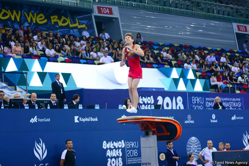 Yeniyetmələrin Olimpiya Oyunlarına idman gimnastikası üzrə təsnifat yarışlarından ən yaddaqalan məqamlar - FOTOSESSİYA