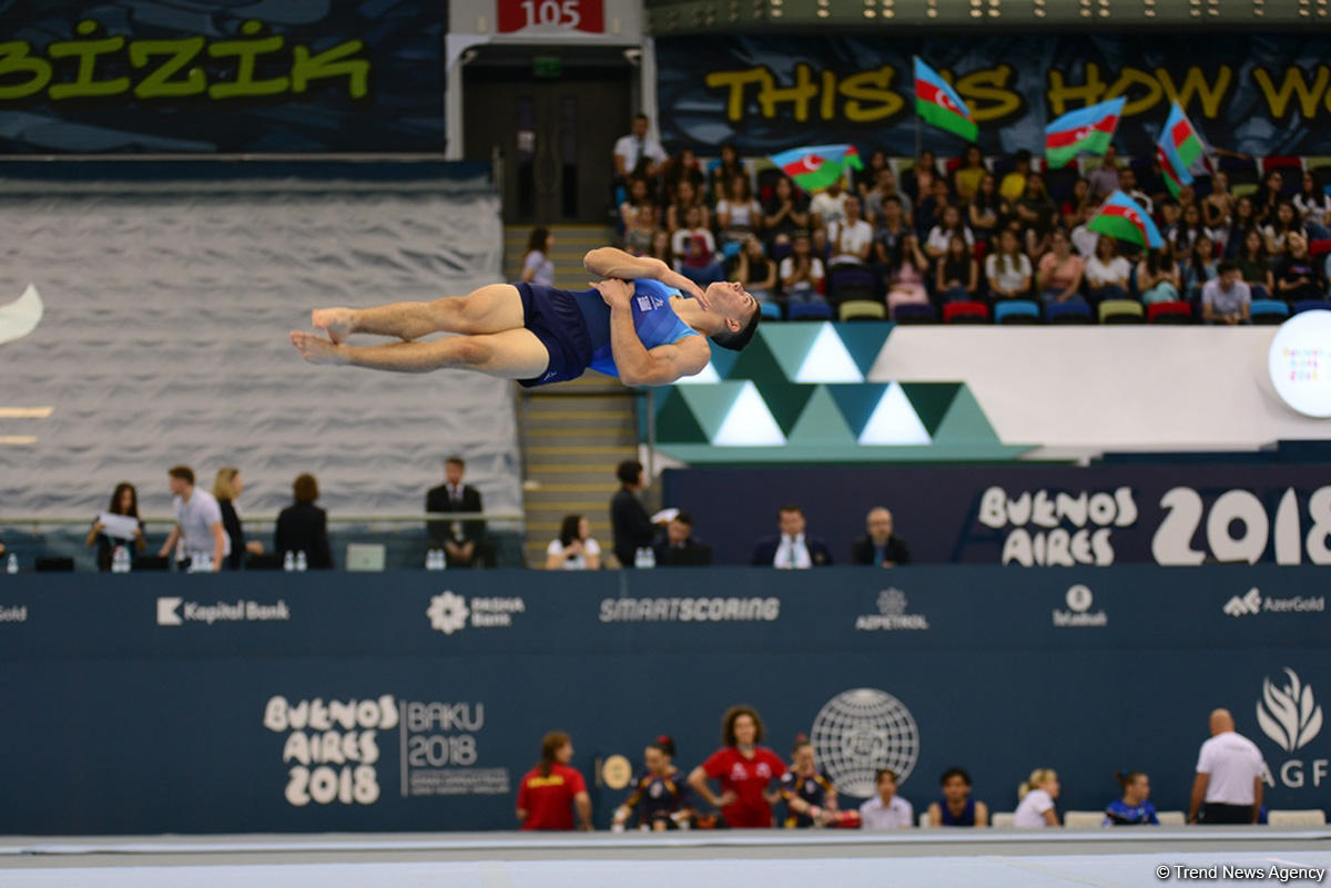 Bakıda Yeniyetmələrin Olimpiya Oyunlarına idman gimnastikası üzrə təsnifat yarışlarına start verildi (FOTO)