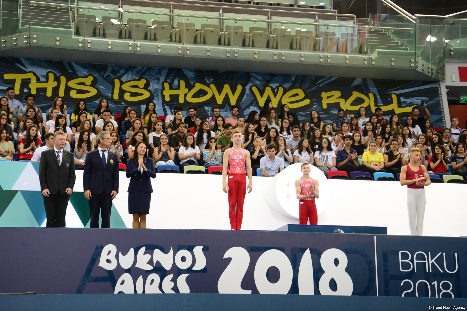 Bakıda Yeniyetmələrin Olimpiya Oyunlarına idman gimnastikası üzrə təsnifat yarışlarının qalibləri mükafatlandırılıb (FOTO)