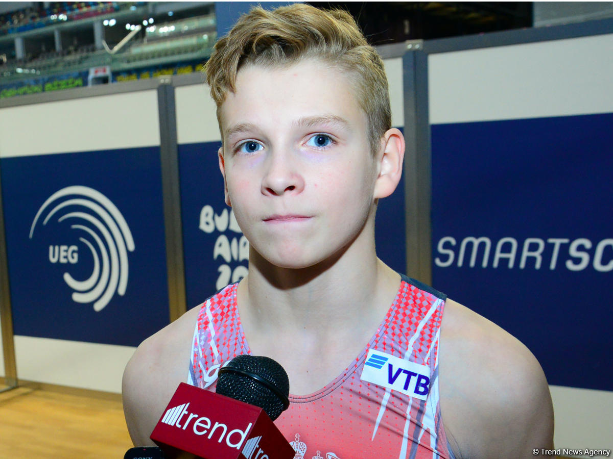 Rusiyalı gimnast Yuriy Busse Bakıda Milli Gimnastika Arenasından yüksək zövq alıb