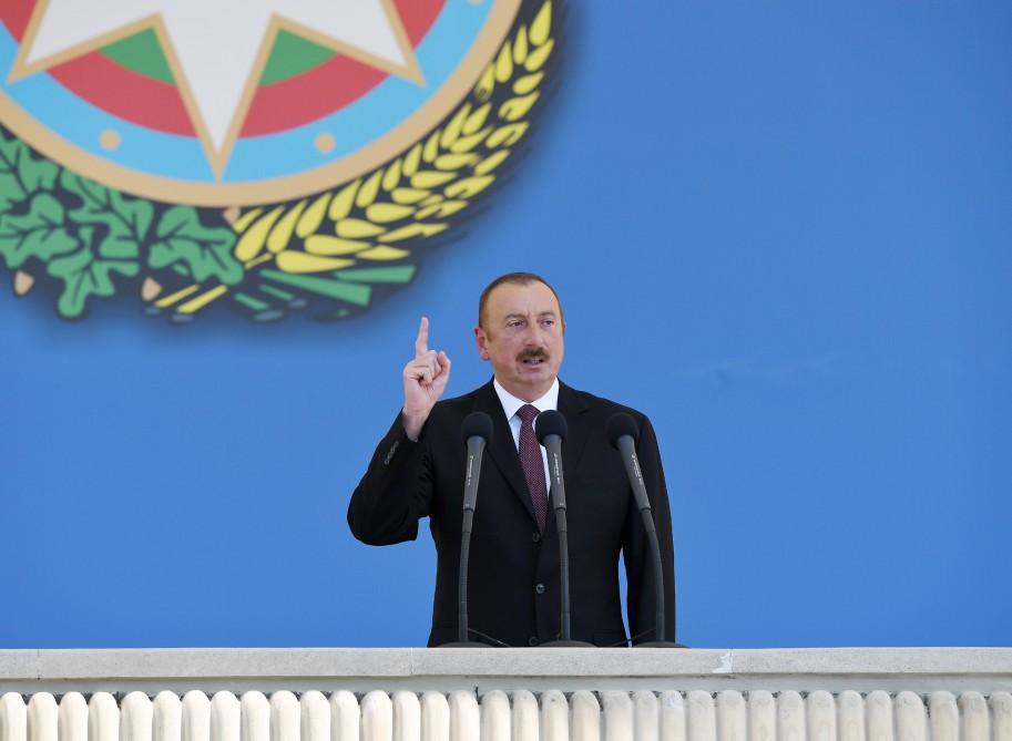 Prezident İlham Əliyev: Gün gələcək, işğaldan azad olunmuş torpaqlarda qaldırılacaq Azərbaycan bayrağı Azadlıq meydanında hərbi paradda nümayiş etdiriləcək