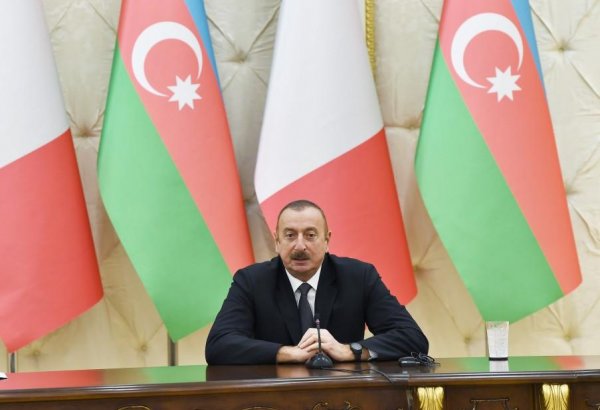 Prezident İlham Əliyev: Əminik ki, İtaliya ATƏT-in sədri kimi Dağlıq Qarabağ münaqişəsinin həlli işində fəal rol oynayacaq