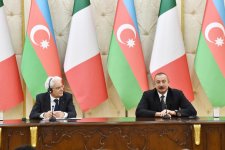 Azərbaycan və İtaliya prezidentləri mətbuata bəyanatlarla çıxış ediblər (YENİLƏNİB) (FOTO)