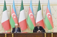 Azərbaycan və İtaliya prezidentləri mətbuata bəyanatlarla çıxış ediblər (YENİLƏNİB) (FOTO)