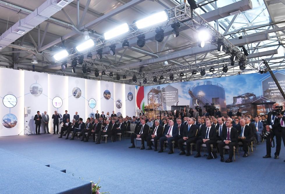 Azərbaycan və İtaliya prezidentləri Sumqayıt Kimya Sənaye Parkında polipropilen zavodunun açılışında iştirak ediblər (FOTO) (YENİLƏNİB)
