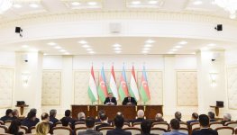 Azərbaycan və Tacikistan prezidentləri mətbuata bəyanatlarla çıxış ediblər (FOTO) (YENİLƏNİB)