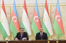 Azərbaycan və Tacikistan prezidentləri mətbuata bəyanatlarla çıxış ediblər (FOTO) (YENİLƏNİB)