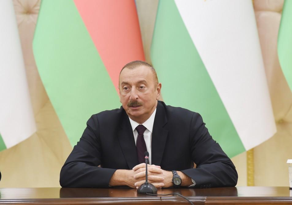 Prezident İlham Əliyev: Tacikistanın Dağlıq Qarabağ münaqişəsi ilə bağlı mövqeyi həm dost mövqeyidir, həm də ədalətli mövqedir