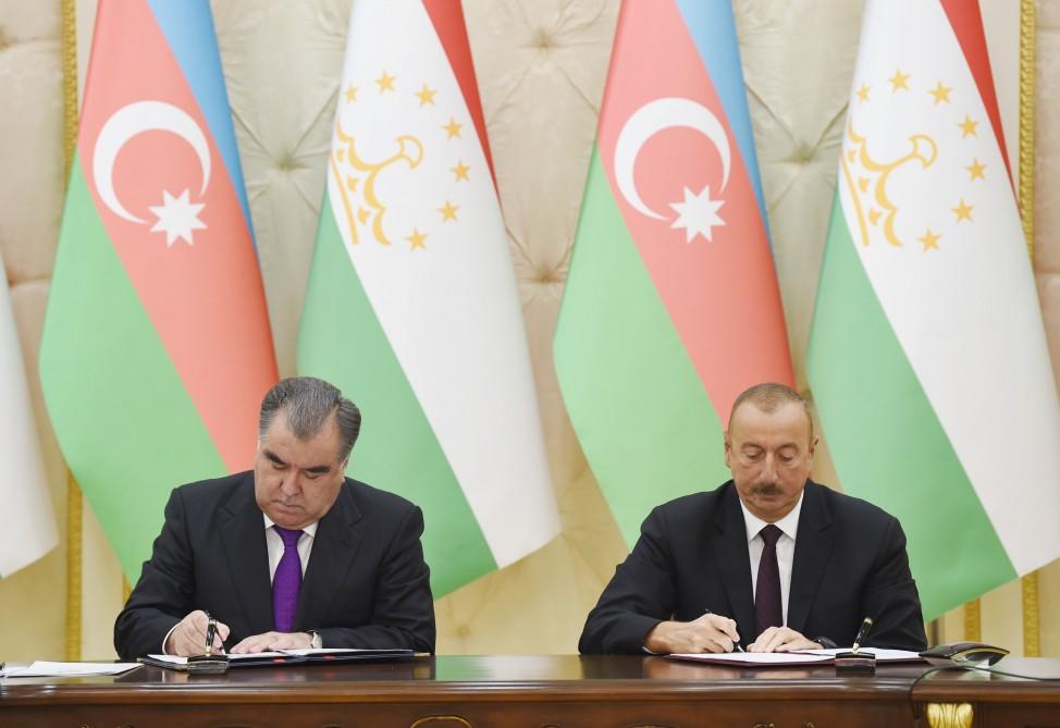 Azərbaycan-Tacikistan sənədləri imzalanıb (FOTO) (YENİLƏNİB)