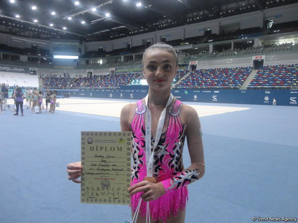 Azərbaycanlı gimnast Nərminə Səmədova öz çıxışından razı qalıb