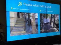 Bakı Nəqliyyat Agentliyi: Piyada səkiləri bir çox yerlərdə ticarət obyektləri tərəfindən zəbt olunub (FOTO)