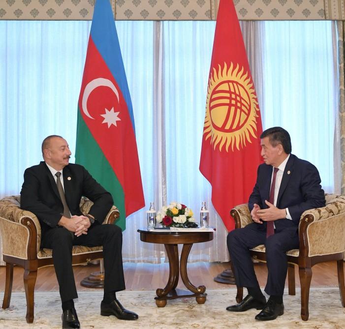 Azərbaycan Prezidenti İlham Əliyevin Qırğızıstan Prezidenti Sooronbay Jeenbekov ilə görüşü olub (YENİLƏNİB) (FOTO)
