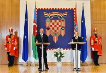 Azərbaycan və Xorvatiya prezidentləri mətbuata bəyanatlarla çıxış ediblər (FOTO) (YENİLƏNİB)
