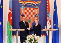 Azərbaycan və Xorvatiya prezidentləri mətbuata bəyanatlarla çıxış ediblər (FOTO) (YENİLƏNİB)