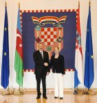 Prezident İlham Əliyevin Zaqrebdə rəsmi qarşılanma mərasimi olub (FOTO)
