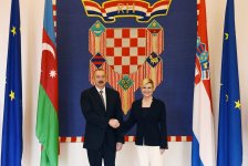 Prezident İlham Əliyevin Zaqrebdə rəsmi qarşılanma mərasimi olub (FOTO)
