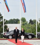 Prezident İlham Əliyevin Zaqrebdə rəsmi qarşılanma mərasimi olub (FOTO)