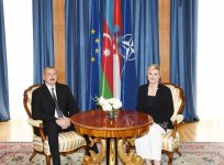 Azərbaycan və Xorvatiya prezidentlərinin təkbətək görüşü olub (FOTO)