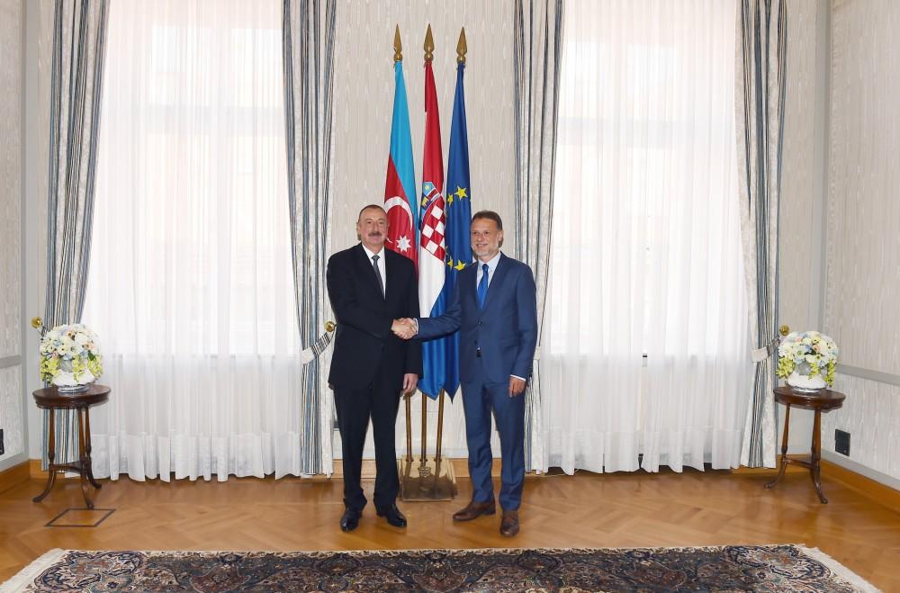 Prezident İlham Əliyev Xorvatiya parlamentinin sədri ilə görüşüb (FOTO)