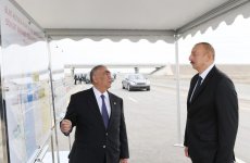 Prezident İlham Əliyev Ələt-Astara-İran İslam Respublikası ilə dövlət sərhədi avtomobil yolunun açılışında iştirak edib (FOTO)
