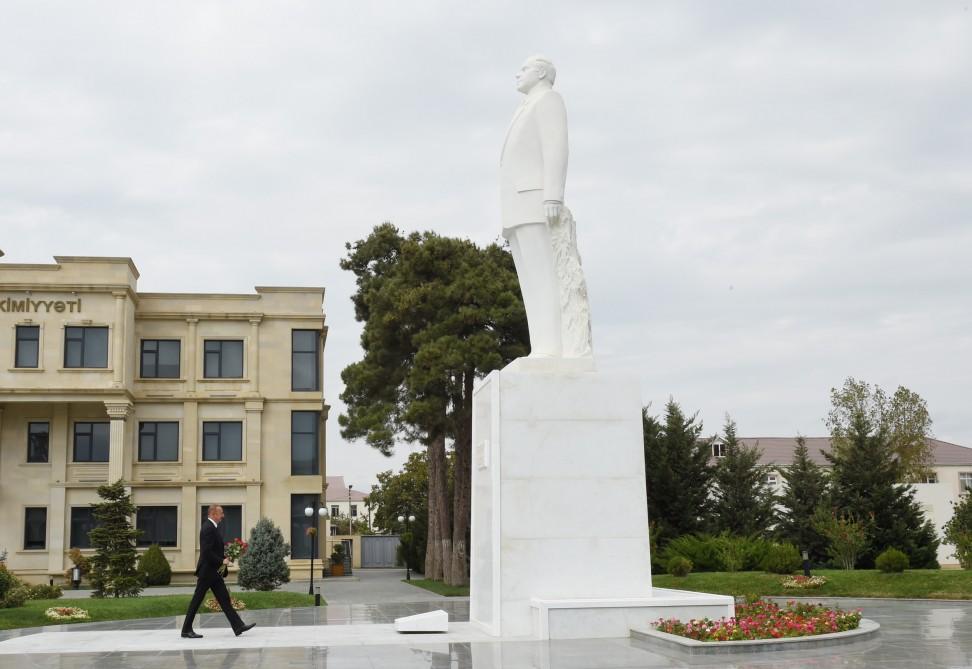 Azərbaycan Prezidenti Biləsuvar rayonuna səfərə gəlib (FOTO)