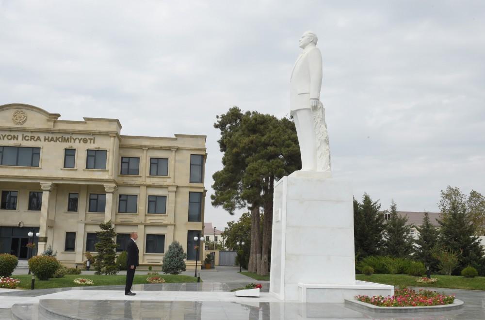 Azərbaycan Prezidenti Biləsuvar rayonuna səfərə gəlib (FOTO)