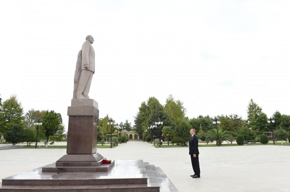 Prezident İlham Əliyev Masallı rayonuna səfərə gəlib (FOTO)
