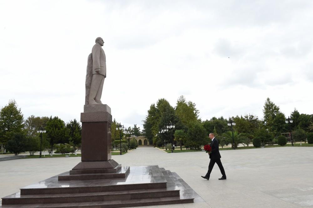 Prezident İlham Əliyev Masallı rayonuna səfərə gəlib (FOTO)