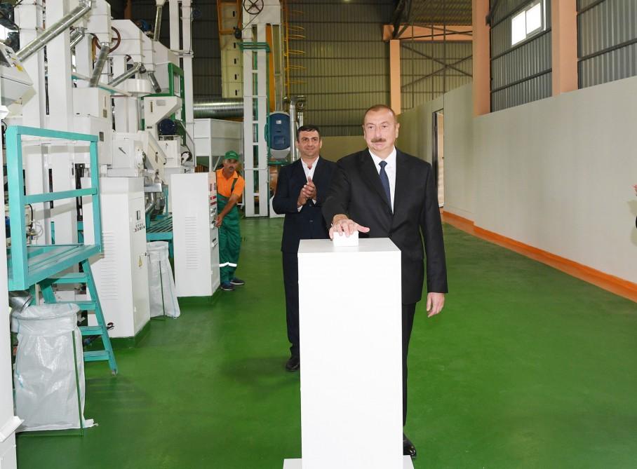 Azərbaycan Prezidenti Masallıda çəltik emalı müəssisəsinin açılışında iştirak edib (FOTO)