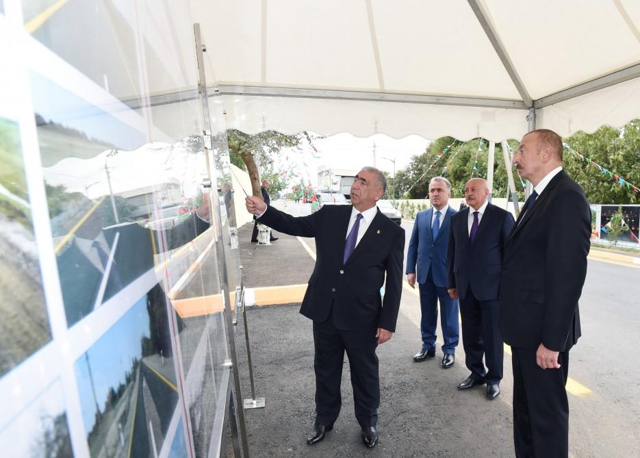 Prezident İlham Əliyev Masallıda avtomobil yolunun açılışında iştirak edib (FOTO)