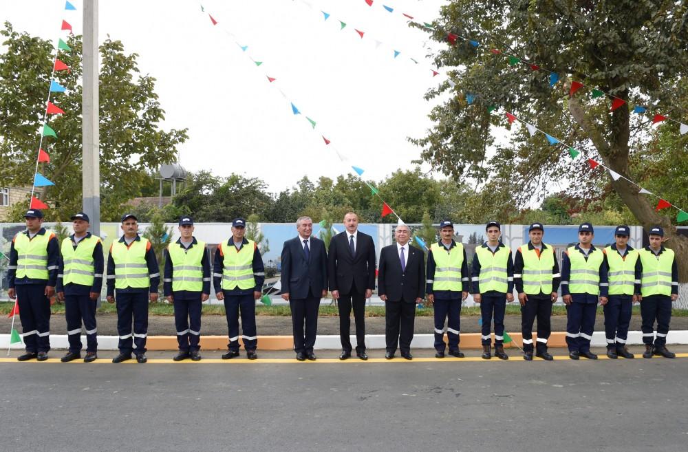 Prezident İlham Əliyev Masallıda avtomobil yolunun açılışında iştirak edib (FOTO)