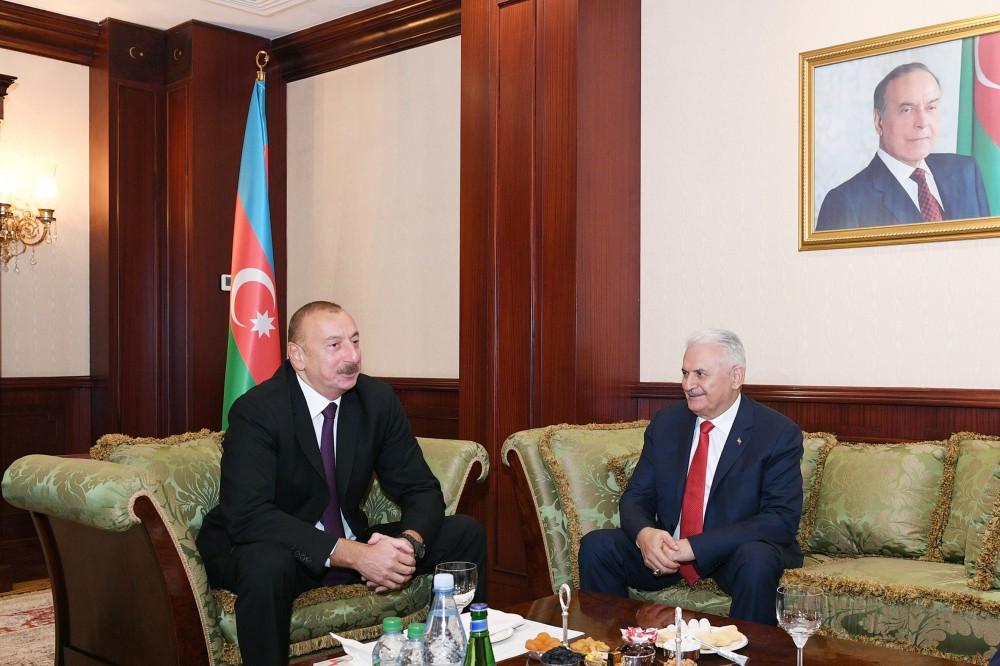 Azərbaycan Prezidenti İlham Əliyev Türkiyə Böyük Millət Məclisinin sədri ilə görüşüb (YENİLƏNİB) (FOTO)